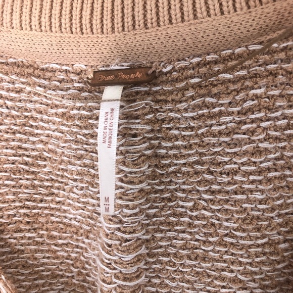 Free people ripe tide v neck sweater tan size medium - Picture 9 of 13